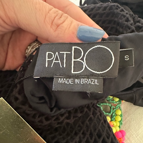 NWT $850 PatBO Neon Beaded Embellished Black Mesh Beach Maxi Small - Picture 15 of 16